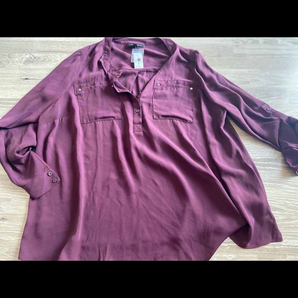 LANE BRYANT Women’s Plus Size 18/20 Purple NEW 3/4 Sleeve Blouse Top $49
